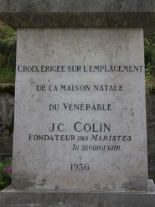Memorial stone at Jean Claude Colin's birthplace