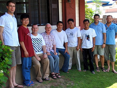 Marist Novices and staff outside the Novitiate house in the Philippines