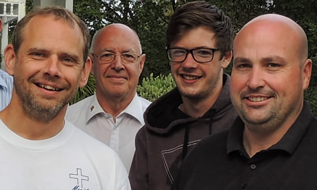 Marist seminarians, Phil Bennebroek, Fr John Allardyce (formation staff), Steffan Levet, Adrian O'Flynn. (Left to right)