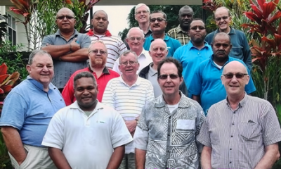 Marist provincials and vicar provincials from Australia, New Zealand and Oceania, and the District Superior of Asia, along with Vicar General Larry Duffy and the Council of the Oceania Province. Suva, Fiji.