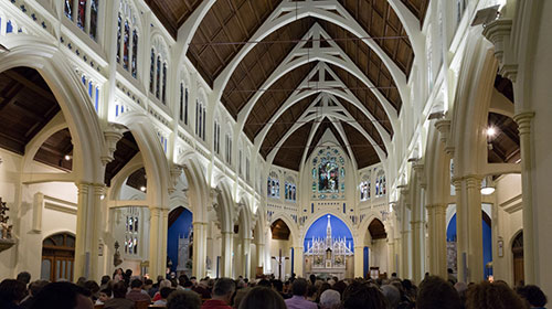 St Mary of the Angels is packed for Easter Sunday